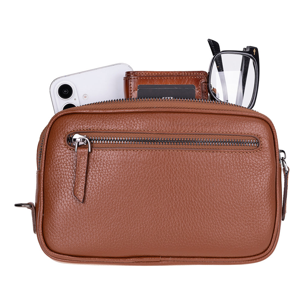 Axis Compact Unisex Wristlet Genuine Leather Clutch Bag